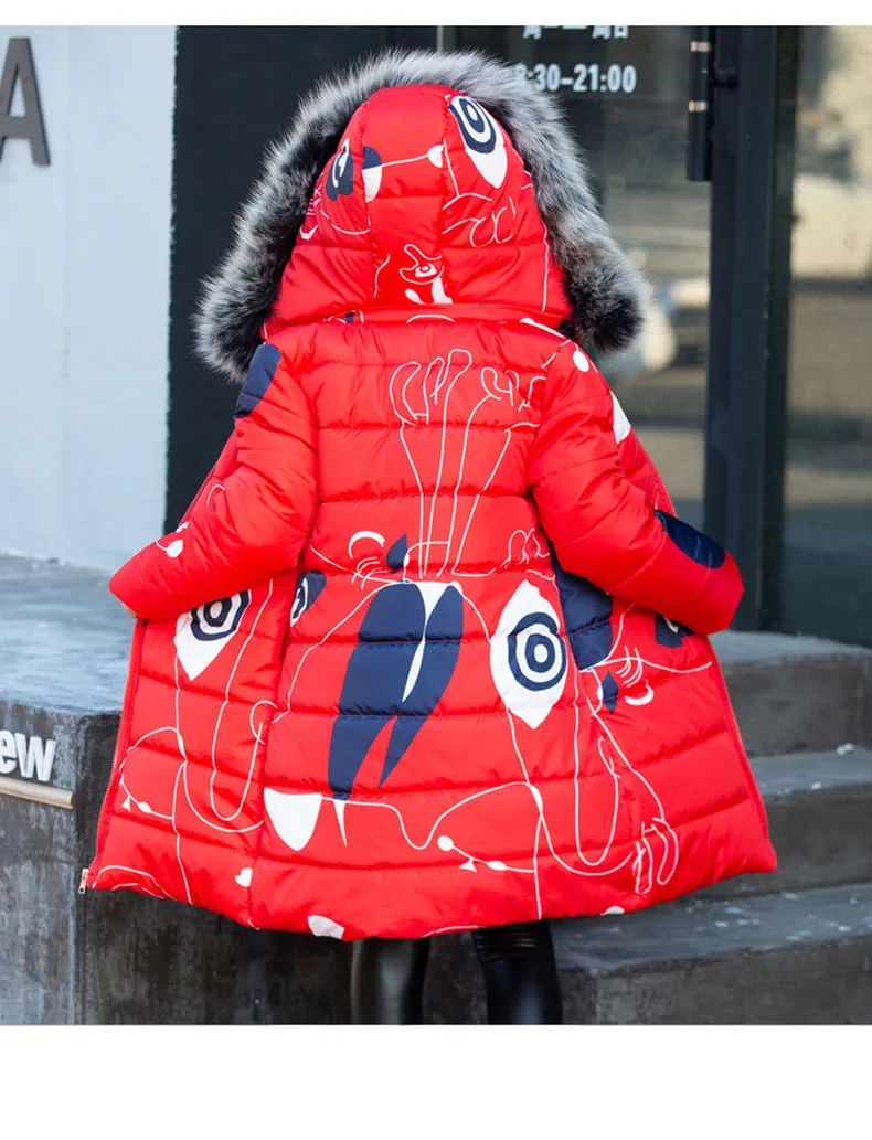 Kids Winter Jacket For Girls 2019 Fashion Brand Girl Down Jacket Warm Child Down Parkas Coat 4 5 6 7 8 9 10 11 12 13 14 Years