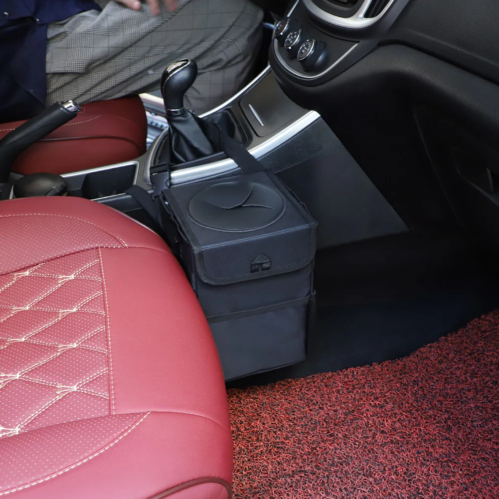 

Car Garbage Bin Durable Folding Trash Can Travel Seat Back Portable Black Storage Universal Leak Proof Oxford Cloth Bin