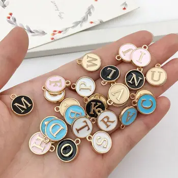 

26Pcs Alphabet Letter Enamel Charms Double Sided Initial Pendant A-Z Alphabet Charm for Necklace Bracelet Jewelry Making