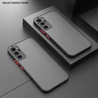 Odporny na wstrząsy pancerz matowy pokrowiec do Huawei P50 P40 P30 Pro Mate 40 30 20 Pro do Huawei Nova 7 6 8SE Pro przezroczysty twardy pokrowiec 1