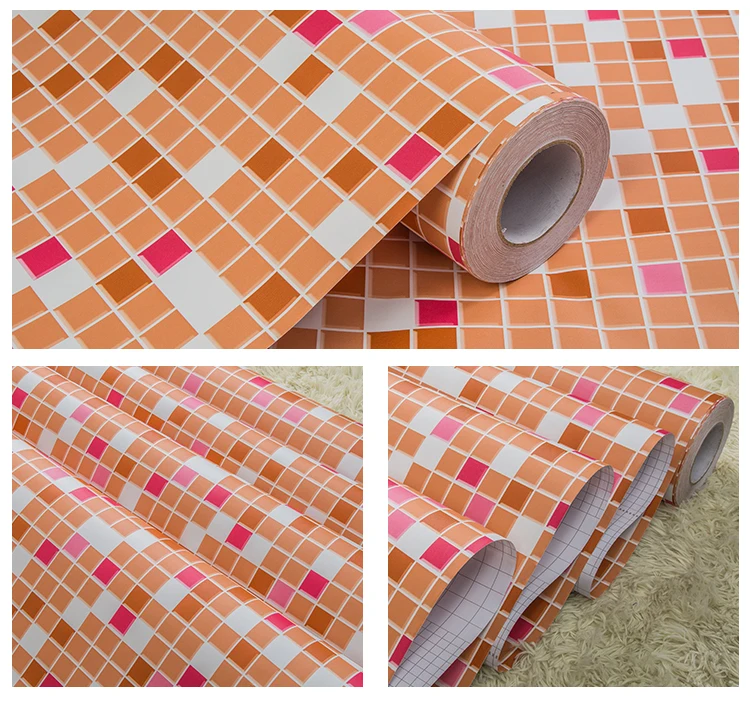Bathroom Waterproof Mosaic Wall Stickers Kitchen Oil Proof Decoration Wallpaper Bath Toilets Self Adhesive Tiles Decorative Film