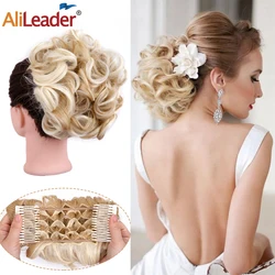 Alileader Synthetic Curly Chignon Hair Extension Hairpieces Elastic Band Hairs Comb Clip Chignon Wavy Buns Accessories For Women