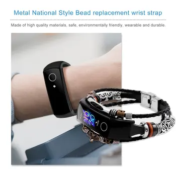 

For Huawei Glo&ry Bracelet 5/4 Metal National Wind Beaded Retro DIY Elements Replacement WristbanBand Accessories