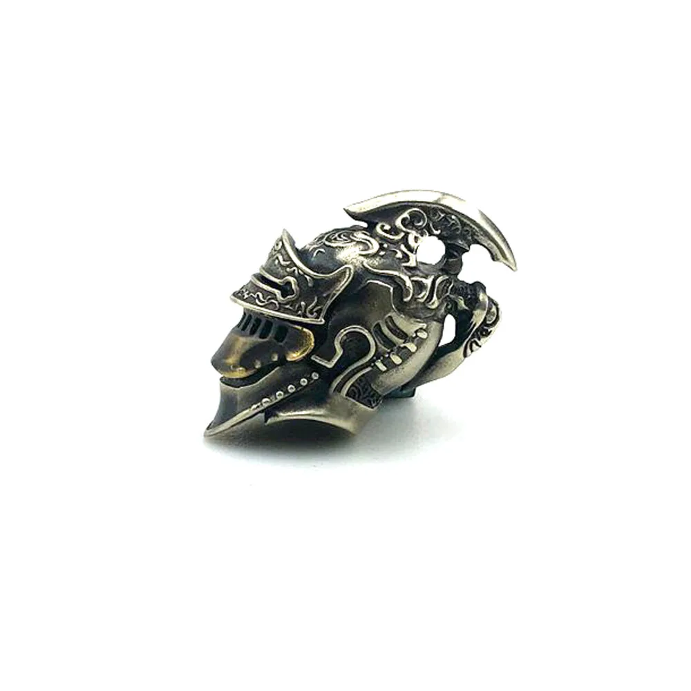 

Brass Roman Knight Helmet Knife Bead Woven Lanyard DIY Keychain Pendant Jewelry Accessories EDC Outdoor Tool Paracord Hanging
