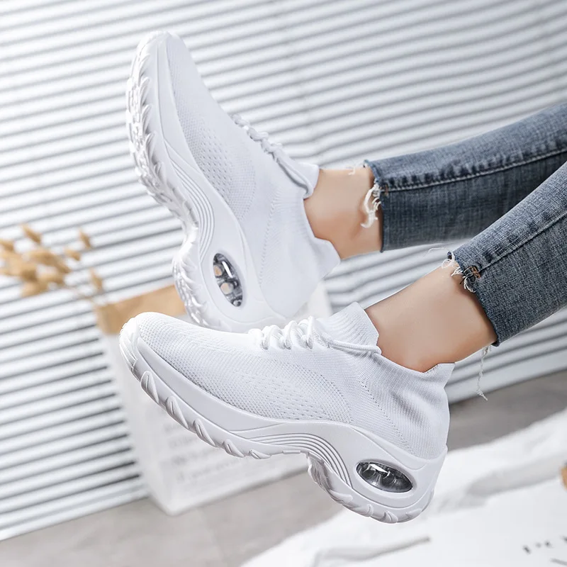 

Womens Flats Slip On Shoes Women Mesh Casual Sock Sneakers Platform 2020 Comfortable Ladies Breathable Athletics Jogging Sneaker