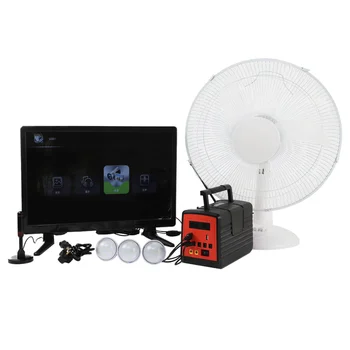 

Solar powered portable lighting kit TV and Fan generator station solar energy home use system