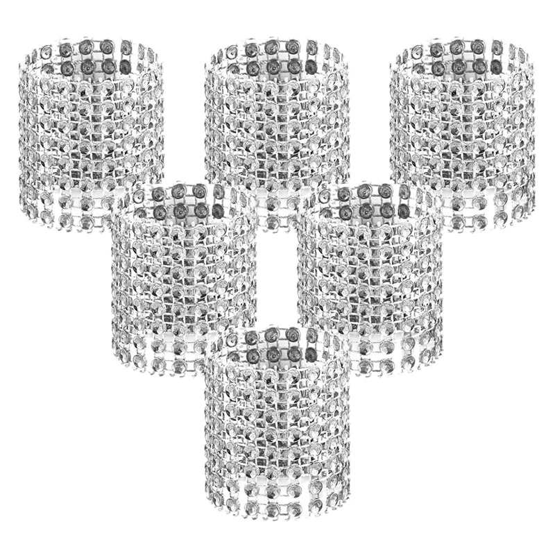 Silver 50 упаковок кольца для салфеток, золотые кольца для пряжки для украшения стола, свадебные, вечерние, DIY украшения - Цвет: Silver