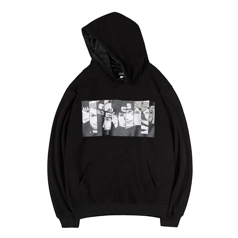 W15-Black Мужские толстовки Харадзюку С героями мультфильмов Гаара для мужчин s Аниме Наруто Повседневная Женская одежда с капюшоном для улицы модные унисекс японские толстовки для пар - Цвет: W15-Black