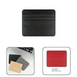 Excelente titular do cartão de couro do falso compacto cartões de identificação moeda bolsa caso capa cartão bolsa de cartão