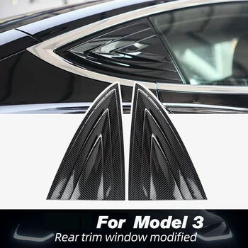 

Car Rear Window Triple-Cornered Louver Shutter Cover Window Louvers Spoiler Panel for Tesla Model 3 2017-2020