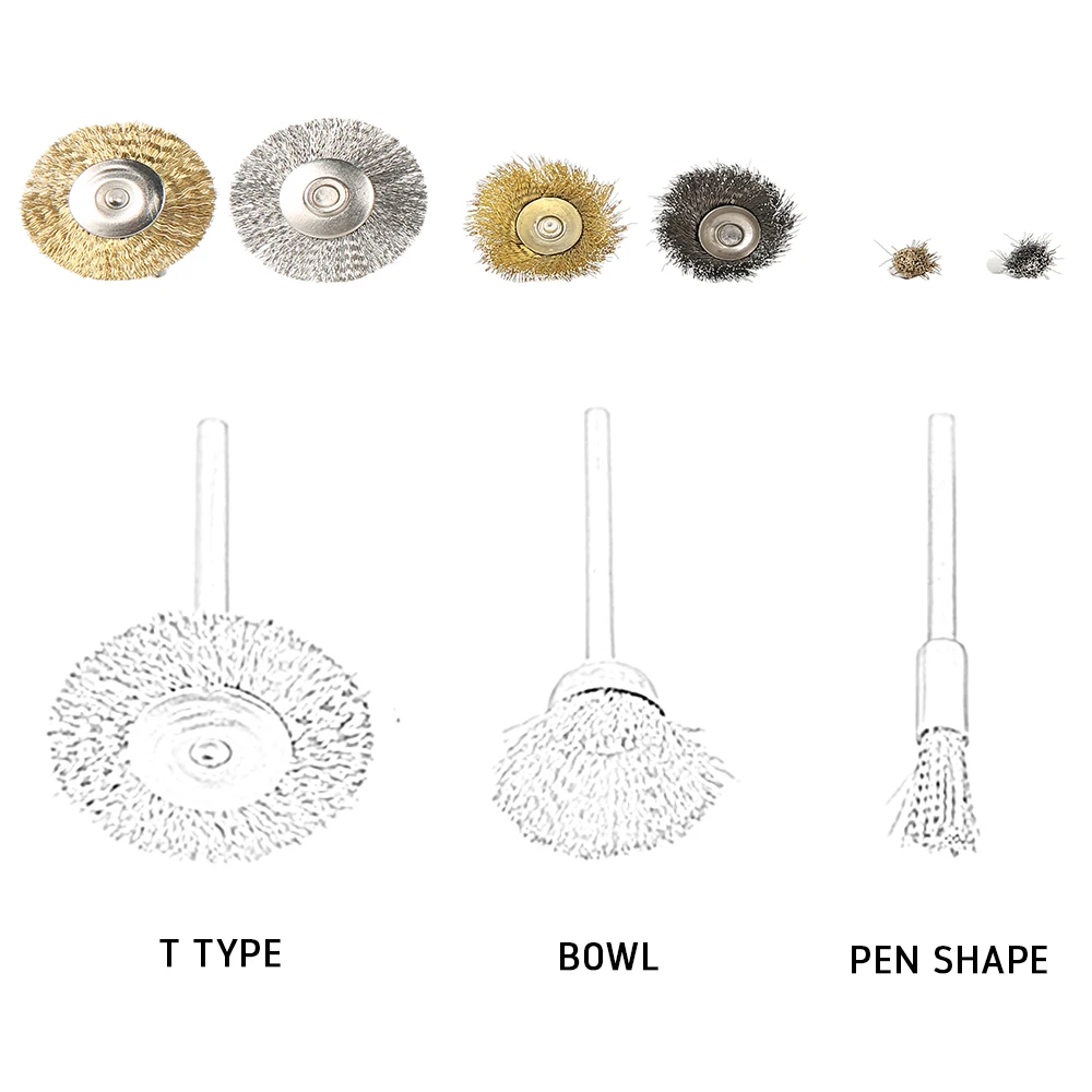 42 шт Металлические латунные щетки колеса провода шлифовательная резка
