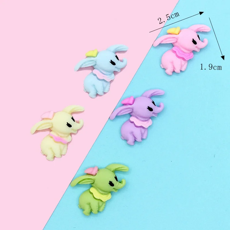 20 шт./лот Kawaii Dumbo каучуковый кабошон с плоским основанием для волос бант Центр скрапбукинга DIY украшения аксессуары для телефонов