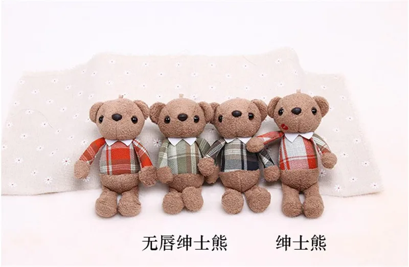 High Quality Teddy Bear Plush Toy Bag Pandent Doll Backbag Pandent Plush Toy Keychain Doll Gift For Girls 15.5cm 12pcs/lot