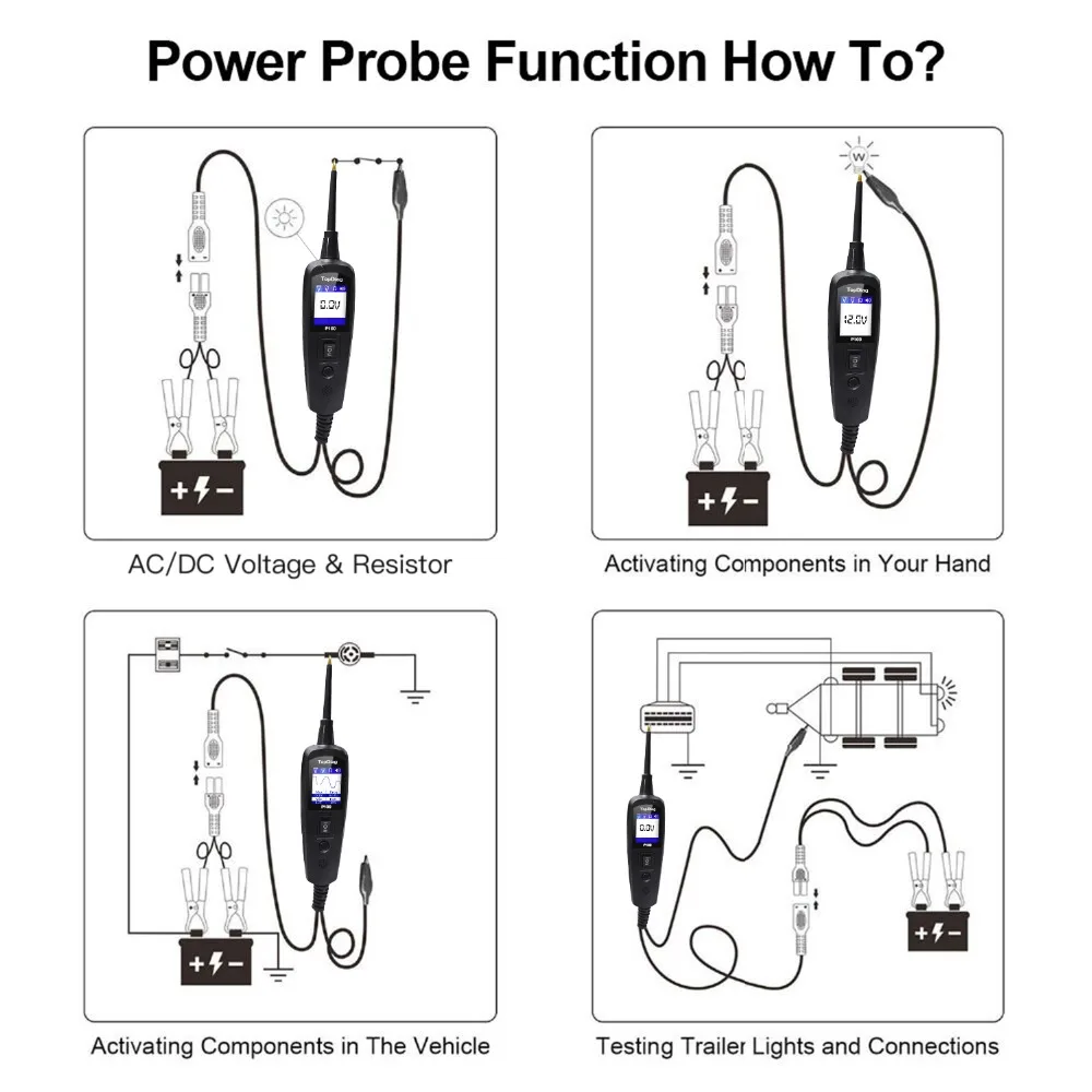 5-Original JDIAG P100 Power Probe Function Circuit Tester
