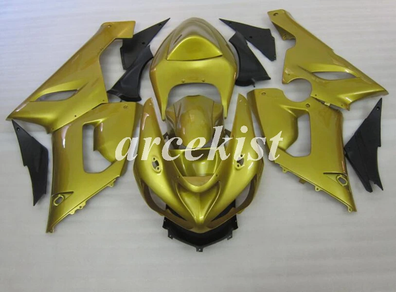 4 подарки ABS мотоцикл Полный обтекатели комплект подходит для Kawasaki Ninja ZX-6R 636 2005 2006 05 06 набор для тела золото