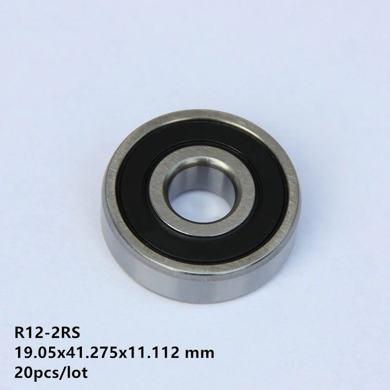 

20pcs/lot R12-2RS R12RS R12 2RS 3/4"x 1-5/8"x 7/16" inch rubber sealed bearing Deep Groove Ball bearing 19.05x41.275x11.112 mm