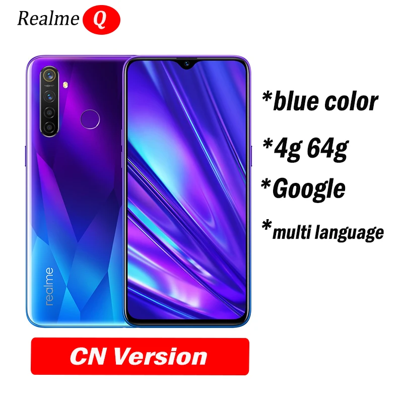 4g 64g blue Realme Q global relme 5 pro 6,3 дюймовый мобильный телефон Snapdragon 712AIE Восьмиядерный 48MP мобильный телефон VOOC 20 Вт быстрое зарядное устройство - Цвет: 4g 64g blue