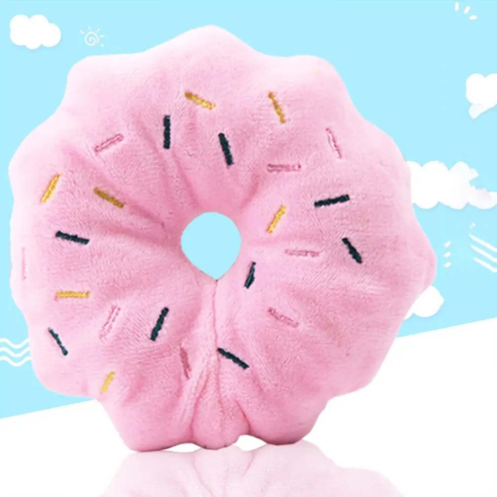 Two Colors Optional Pink Brown Donut Plush Vocal Bb Pet Dog Cat Toy Pet Toy Sound 3