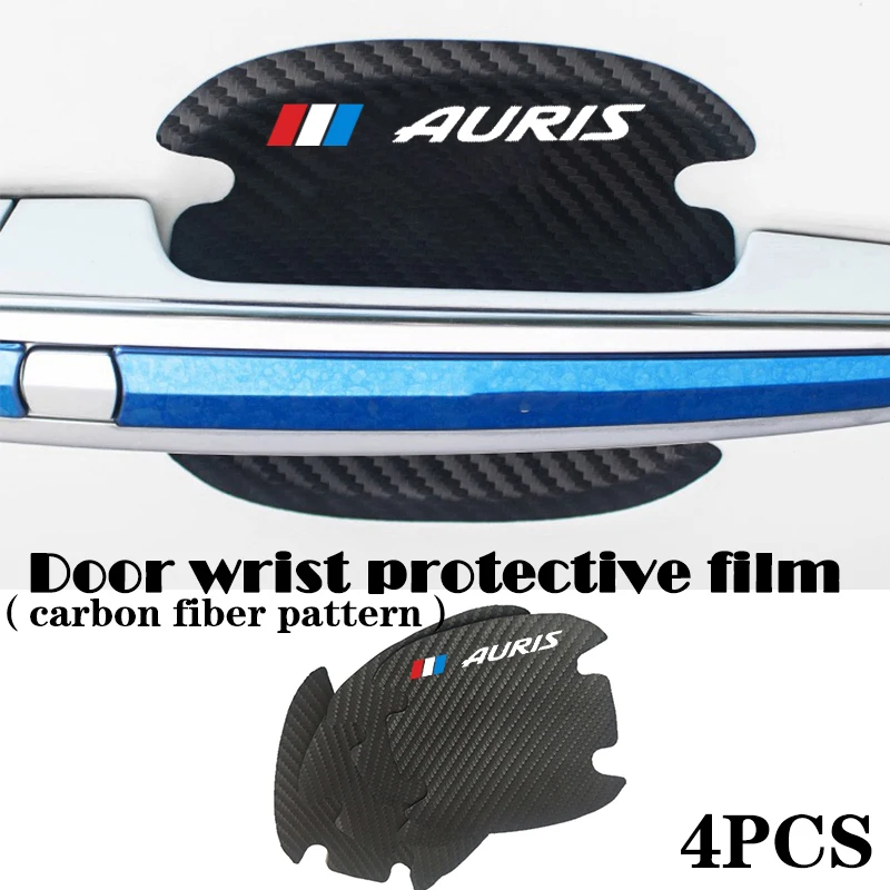 

4 pcs Car Door Handle Scratch Protector Film Sticker Films Car Handle Protection for For Toyota auris hybrid 2017 Carbon Fiber