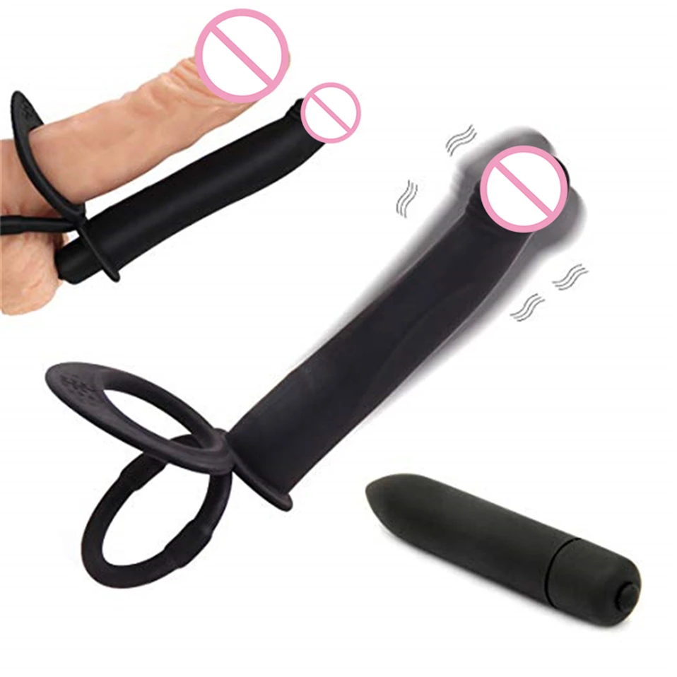 Double-Penetration-Vibrator-Penis-Strap-On-G-Spot-Anal-Butt-Plug-For-Man-Beginner-Vibrator-Sex