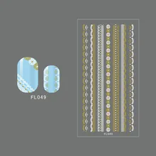 FL49-60 черная+ Золотая японская Корейская Популярная Наклейка для ногтей кружевная кромка наклейка для ногтей фабрика Tmall Signature