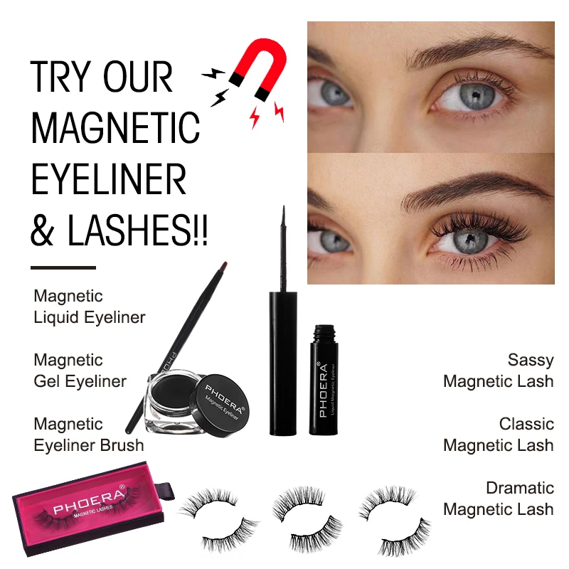 

3D Magnetic False Eyelashes Eyeliner Liquid Gel Eyeliner Set Waterproof Long Lasting Professional Eye Makeup Kit