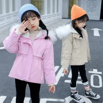 

2019 New Girls Winter Coats Kids Girl Jacket Fur Hooded Kids Clothes Fleece Warm Outdoor Children's Parks Fashion Outerwear