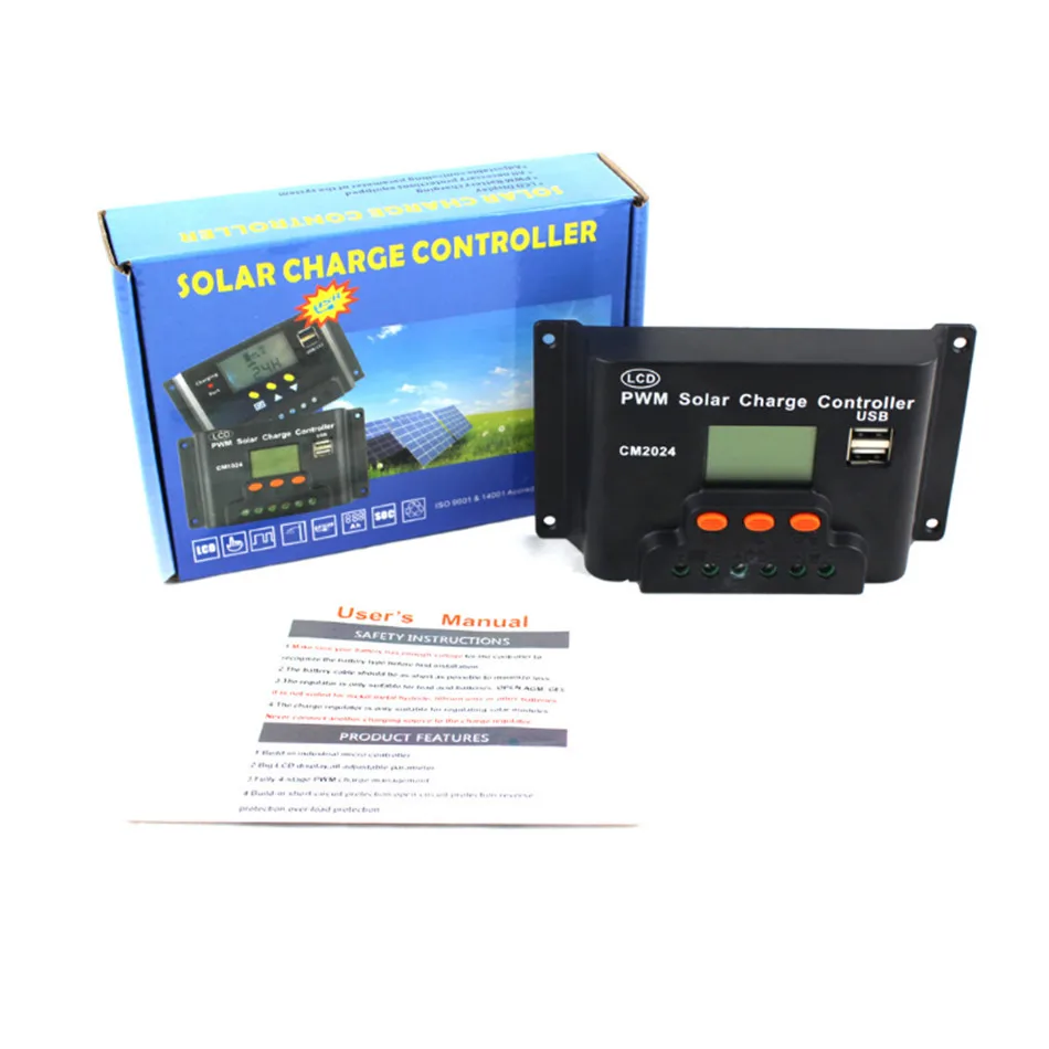 CM2024-6024Z двойной USB Солнечный контроллер ШИМ Просмотр данных о напряжении тока