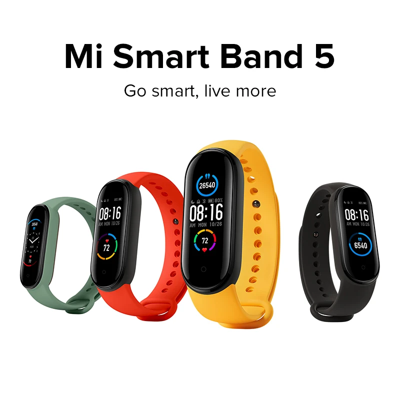 Оригинальный Смарт браслет Xiaomi Mi Band 5 глобальная версия 9 языков экран пульсометр