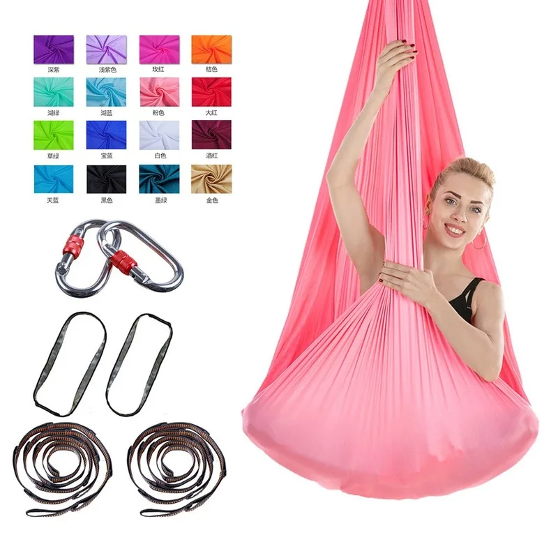 Suspension Elastic Aerial Yoga Hammock Swing Latest Multifunction Anti-gravity Stretch belts training Fitness Inversion Trapeze | Спорт и