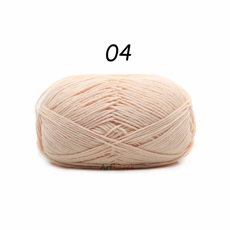 04 1PC 50 г/шт. натуральный хлопок крючком, крученая пряжа; одежда с отделкой: "природный краситель пряжи для Вязание свитер 24 Цвета иглы № 2 - Цвет: 04 1PC