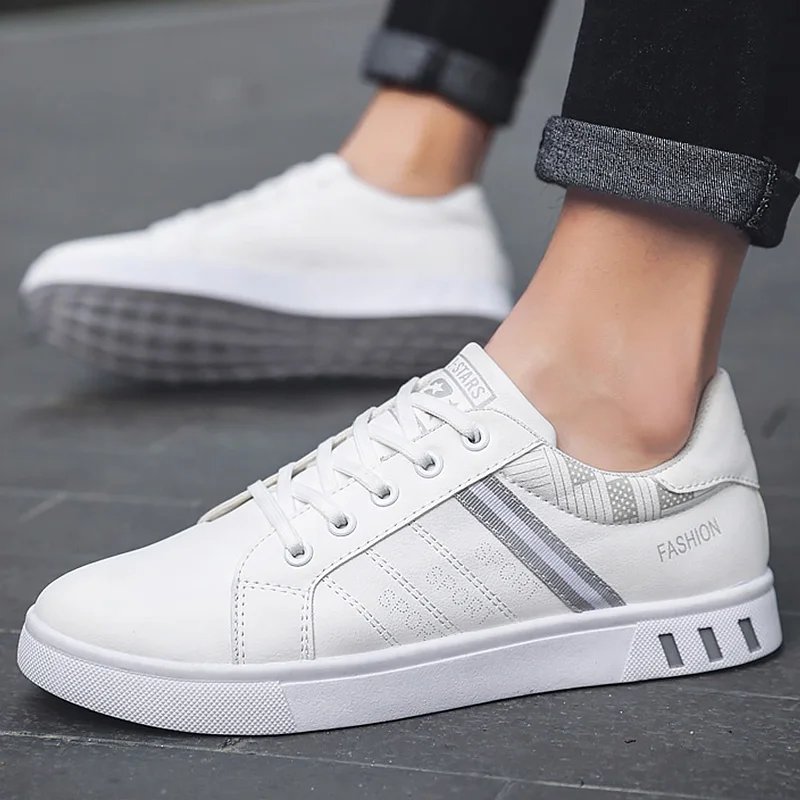 Zapatos Vulcan informales para hombre, zapatillas de deporte con plataforma, de cuero, para otoño, 2021