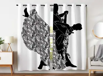 

Blackout curtains 2 adult bedroom buttonhole curtains print beautiful boys and girls dance Latin