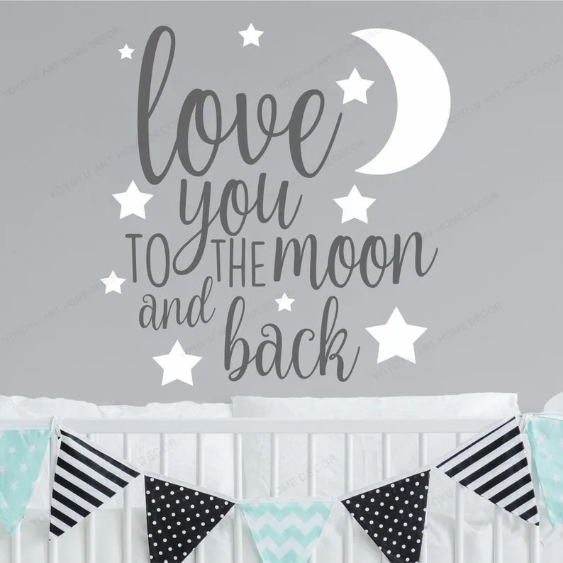 Наклейка на стену Love You To The Moon And Back Виниловая наклейка для детской спальни