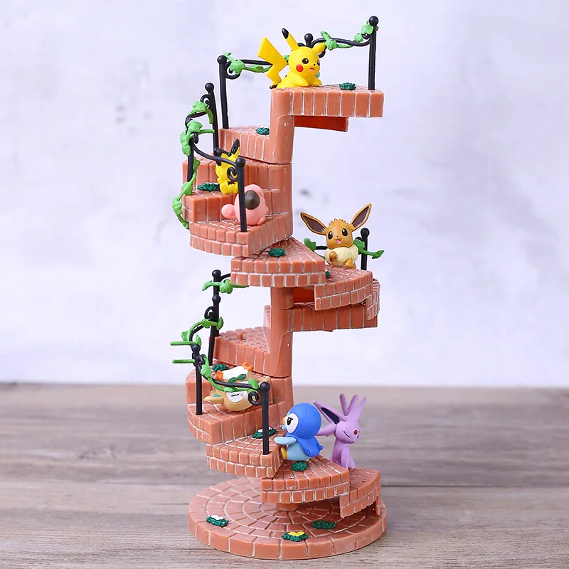Аниме Монстры шаги Espeon Rowlet Piplup Pichu Eevee мини-фигурки из ПВХ игрушки куклы 6 шт./компл