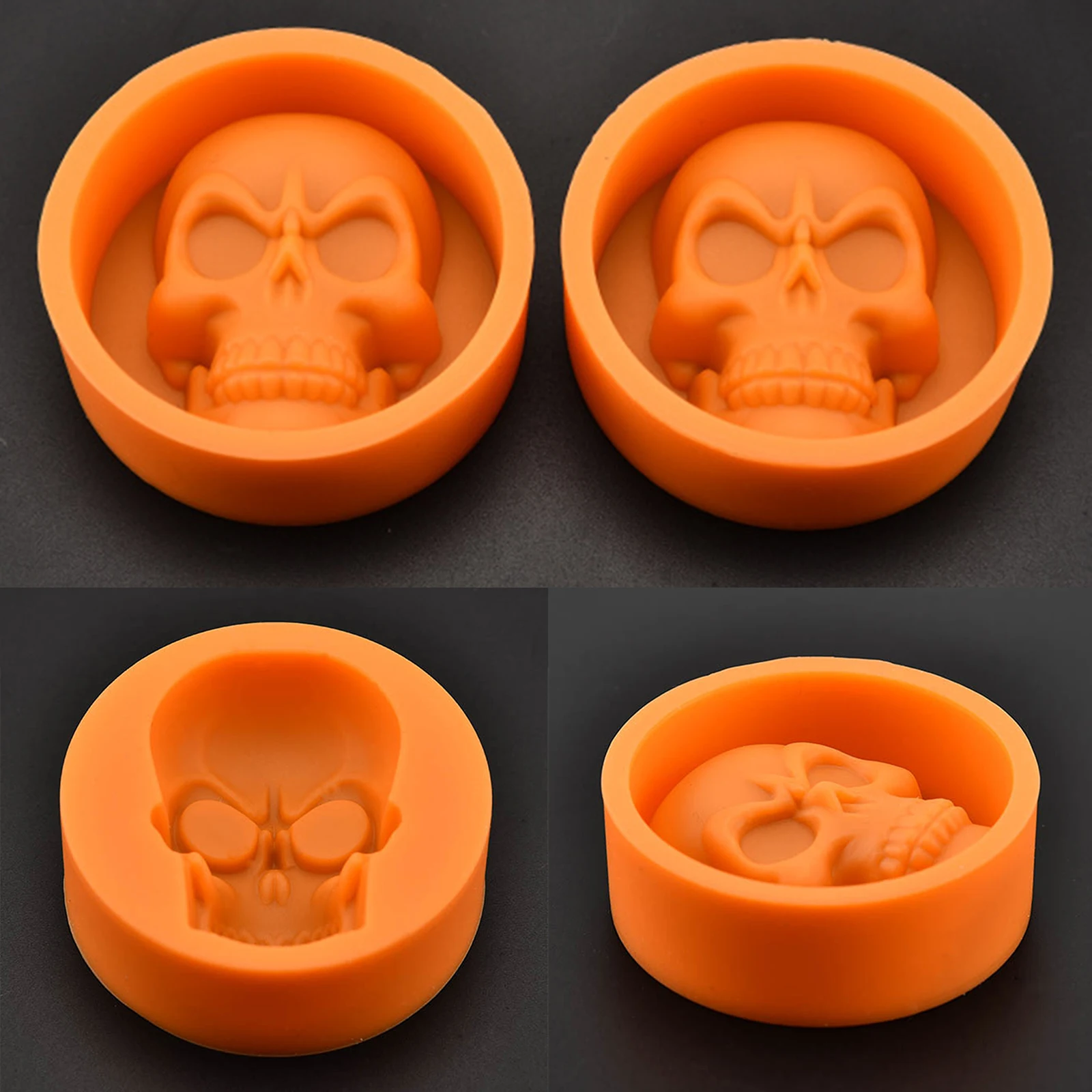 Mini 3D Skull Cake Mold Silicone DIY Chocolate Candy Molds Halloween Party Cake Decoration Mold Pastry Baking Decoration Tools