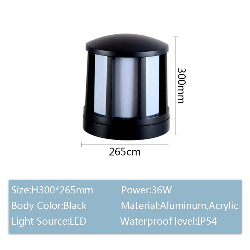 IP 65 Waterproof Garden Light Modern Aluminum Pillar Light Outdoor Courtyard Villa Landscape Fence Pole Lawn Bollards