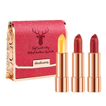 

3pcs No Fading Easy to Wear Long-lasting Lipstick Set Moisturizer Waterproof Matte Lipsticks Makeup Tools Birthday Present