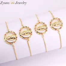 10 шт., модные браслеты в форме Иисуса, микро Pave CZ скользящий браслет, радужные кристаллы циркония CZ ювелирные изделия браслеты