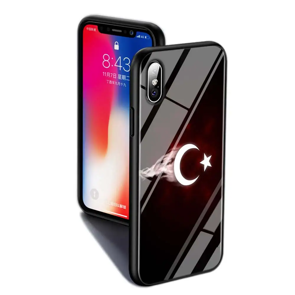 Черный чехол для iPhone 11 11Pro Max флаг Турции арт для iPhone X XR XS Max 8 7 6 6S Plus 5S глянцевый чехол для телефона