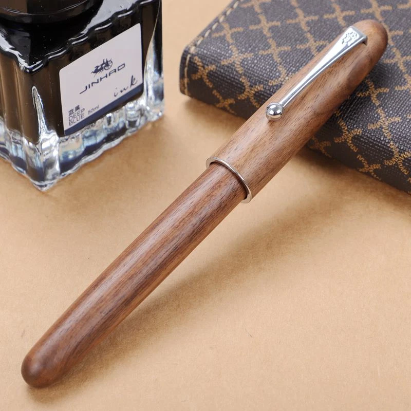 Горячая Jinhao деревянная перьевая ручка Размер F/M Wet/Architect/Fude перо на выбор 0,58 мм перьевая ручка ручки школьные офисные принадлежности подарок