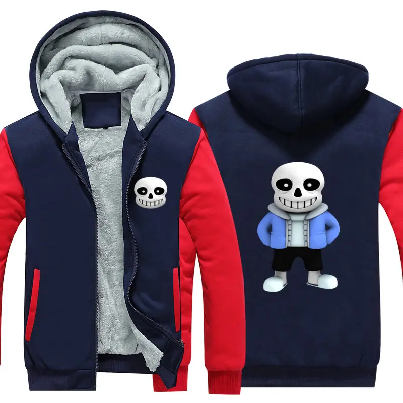 Undertale Sans Череп Толстовка Куртка пальто зима флис толстые теплые толстовки с длинным рукавом размера плюс - Цвет: Style 10