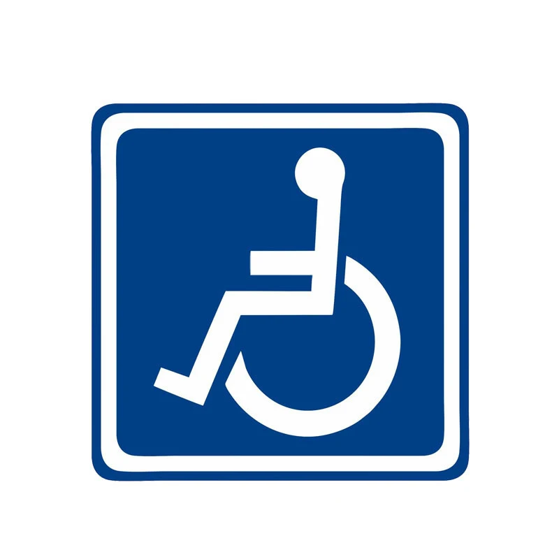 Autoaufkleber Mode Behindertenschild Behinderung Mobilität Parken  Wasserdichte Sonnencreme PVC-Aufkleber, 13cm