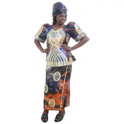 MD африканская одежда для женщин плюс размер рубашки-Дашики и юбки Костюмы Базен riche традиционная Южная Африка женская одежда тюрбан