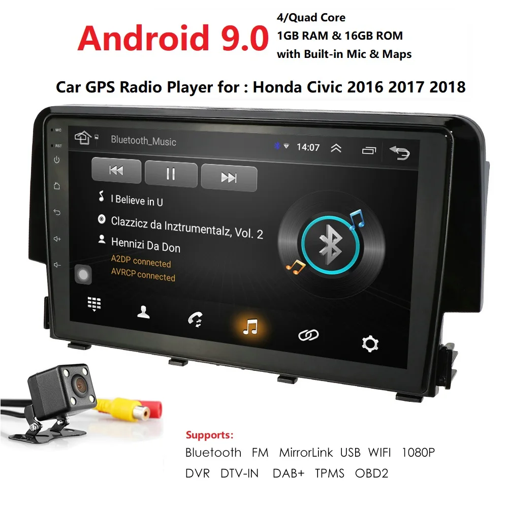9 Inch Android 9.0 Fit HONDA CIVIC 2016 2017 2018 Multimedia Stereo Car DVD Player Navigation GPS Radio BT TPMS 4G&WIFI 9 Inch Android 9.0 Fit HONDA CIVIC 2016 2017 2018 Multimedia Stereo Car DVD Player Navigation GPS Radio BT TPMS 4G&WIFI