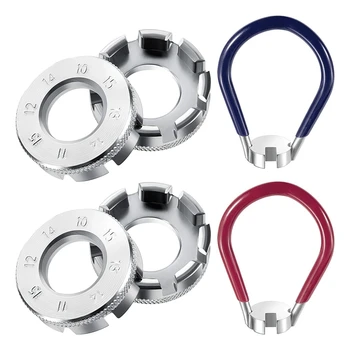 

6 Pieces Bicycle Spoke Wrench Cycling Pocket Tools Kit Bike Spoke Wrench Bike Wheel Spokes Rim Tool for Repairing Truing Bicycle