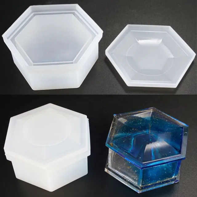 $US $2.77  Hexagon Storage Mold Crystal Epoxy Plum shaped Silicone Mold Epoxy Resin Molds Jewelry Tool