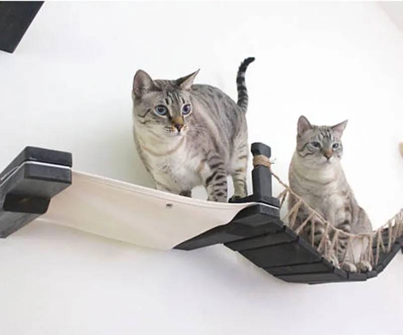 Roped кошачий мост настенный кошачий гамак кошка дерево башня дом настенный Когтеточка котенок игрушка кровать дерево альпинист мебель для домашних животных
