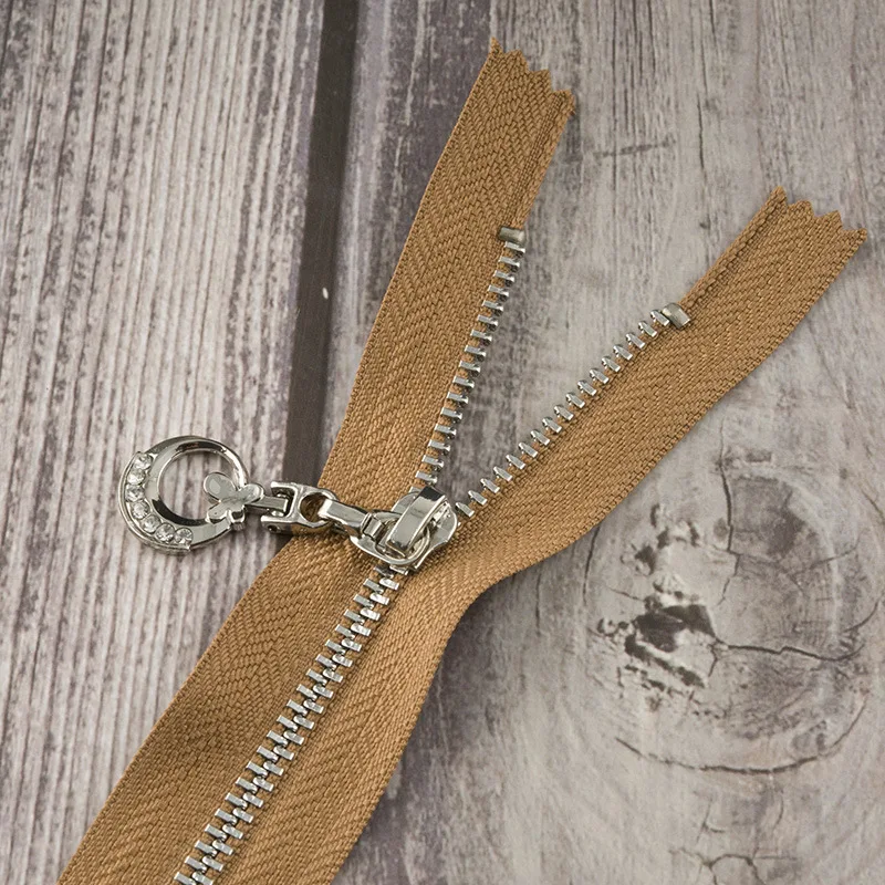 Camel ST Meetee 5 шт. 15/20 см 3# металлическая молния закрытый конец цвета: золотистый, серебристый зуб Луна Тяговая головка замка застежка-молнии, самодельный сумок Костюмы швейные принадлежности ZA005 - Цвет: Camel ST