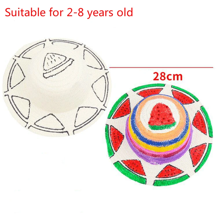 thread Watermelon Креативные соломинки для рукоделия шапки игрушки для детей Knutselen Kinderen Рисование игрушки мальчик картина с изображением девушки создание шляпа Дудл учебная игрушка - Цвет: thread Watermelon